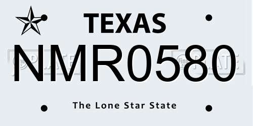 NMR0580 Texas License Plate