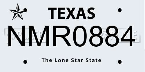 NMR0884 Texas License Plate