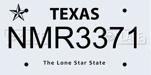 NMR3371 Texas License Plate