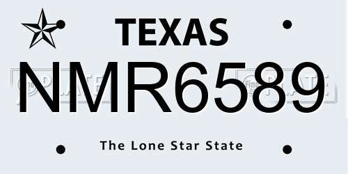 NMR6589 Texas License Plate