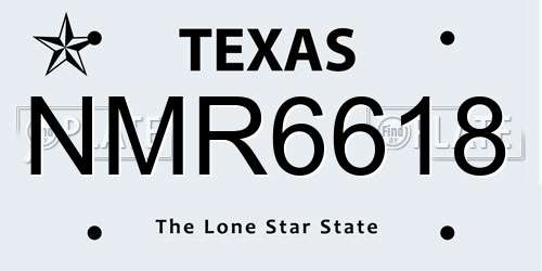 NMR6618 Texas License Plate