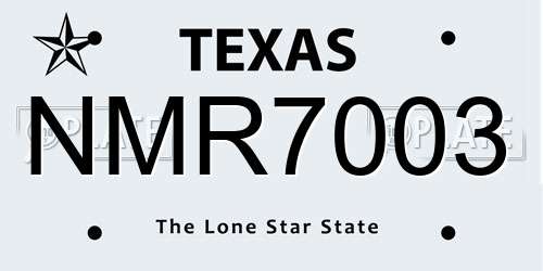NMR7003 Texas License Plate