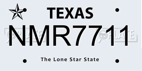 NMR7711 Texas License Plate