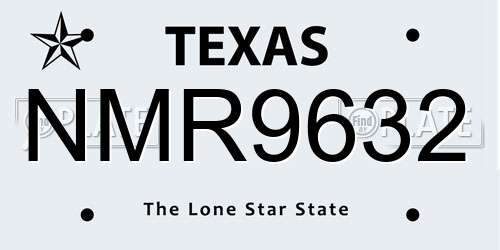 NMR9632 Texas License Plate