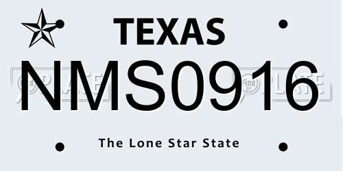 NMS0916 Texas License Plate