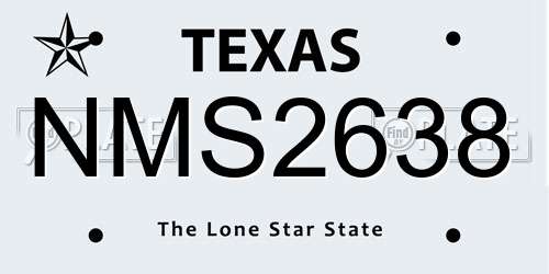 NMS2638 Texas License Plate