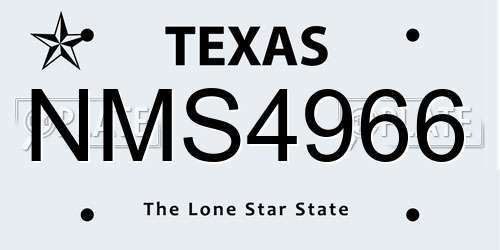 NMS4966 Texas License Plate