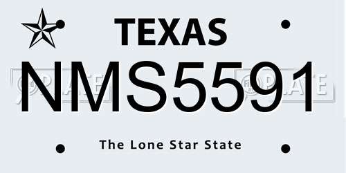 NMS5591 Texas License Plate