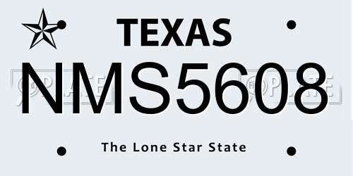NMS5608 Texas License Plate