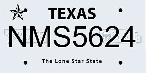 NMS5624 Texas License Plate