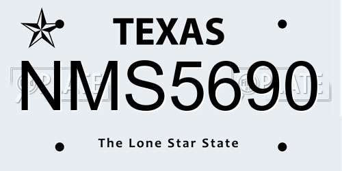 NMS5690 Texas License Plate