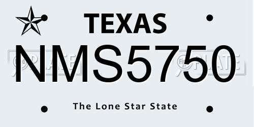 NMS5750 Texas License Plate