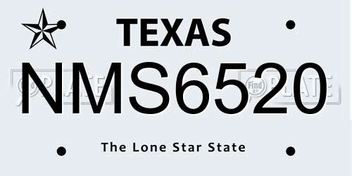 NMS6520 Texas License Plate