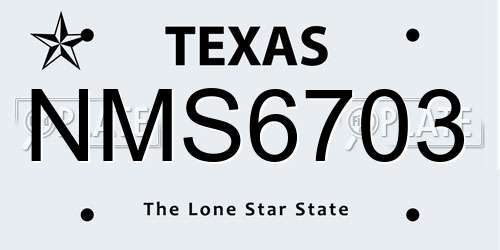 NMS6703 Texas License Plate