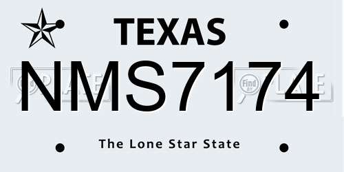 NMS7174 Texas License Plate