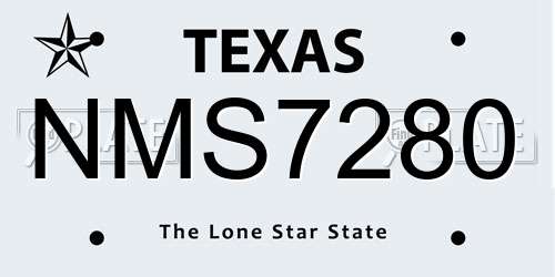 NMS7280 Texas License Plate