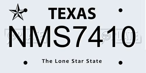NMS7410 Texas License Plate