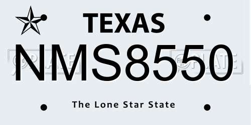 NMS8550 Texas License Plate