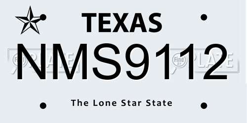 NMS9112 Texas License Plate