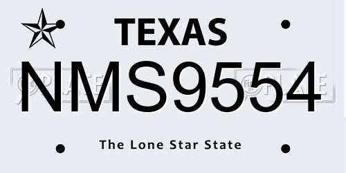 NMS9554 Texas License Plate