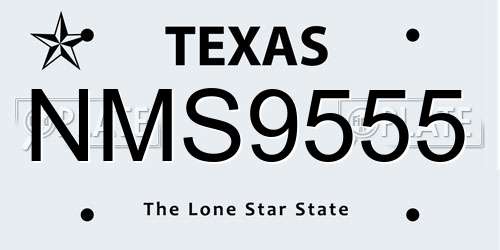 NMS9555 Texas License Plate