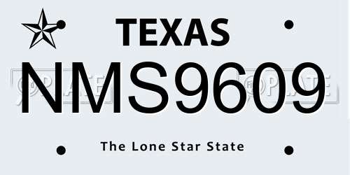 NMS9609 Texas License Plate