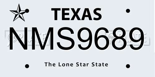 NMS9689 Texas License Plate