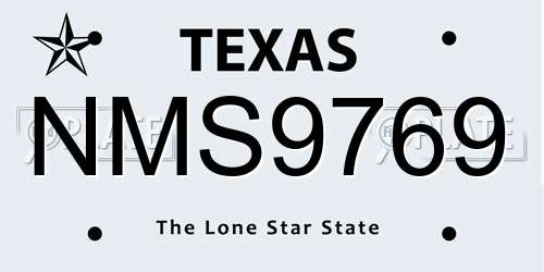 NMS9769 Texas License Plate