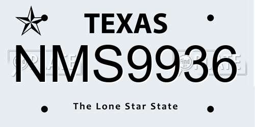 NMS9936 Texas License Plate