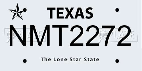NMT2272 Texas License Plate