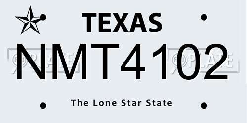 NMT4102 Texas License Plate