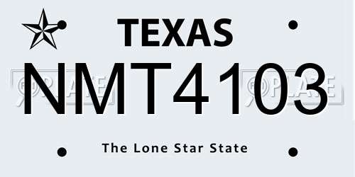 NMT4103 Texas License Plate