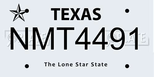 NMT4491 Texas License Plate