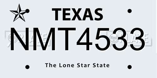 NMT4533 Texas License Plate