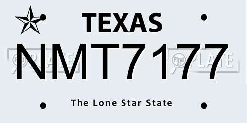 NMT7177 Texas License Plate