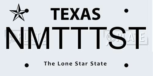 NMTTTST Texas License Plate