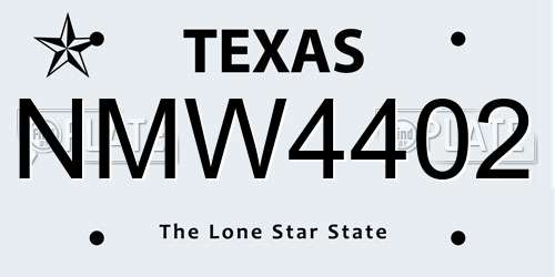 NMW4402 Texas License Plate