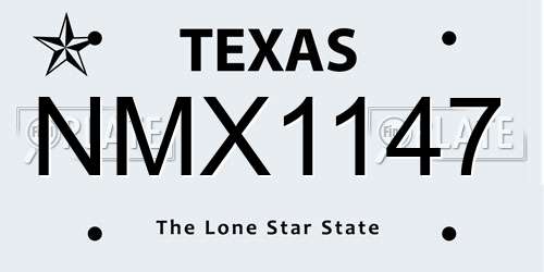 NMX1147 Texas License Plate