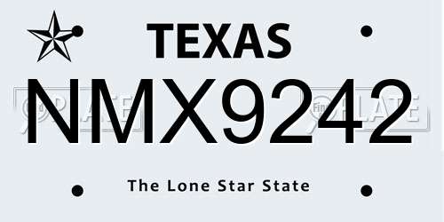 NMX9242 Texas License Plate