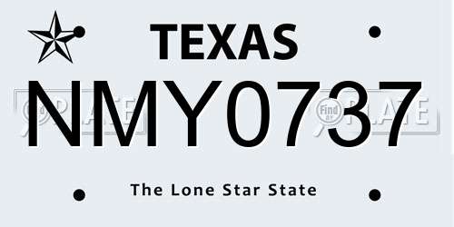 NMY0737 Texas License Plate