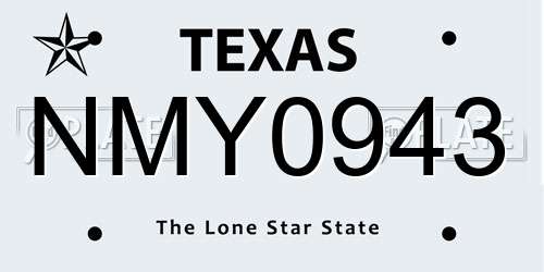 NMY0943 Texas License Plate