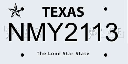 NMY2113 Texas License Plate