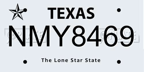 NMY8469 Texas License Plate
