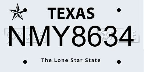 NMY8634 Texas License Plate