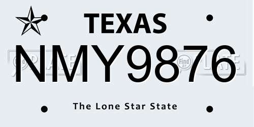 NMY9876 Texas License Plate