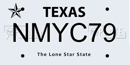NMYC79 Texas License Plate