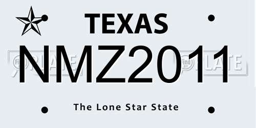 NMZ2011 Texas License Plate