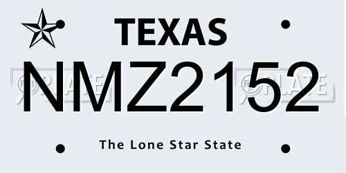 NMZ2152 Texas License Plate
