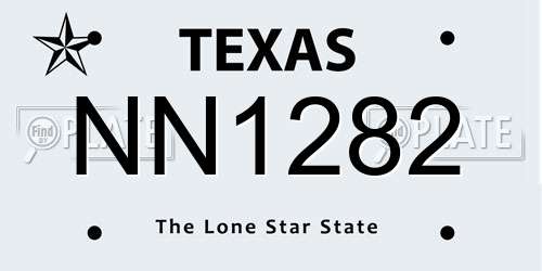 NN1282 Texas License Plate