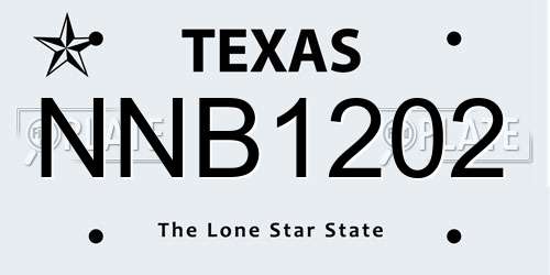 NNB1202 Texas License Plate